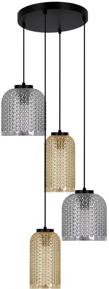 Kaja Capri závěsné svítidlo 4x15 W černá-jantarová-grafitová K-5627