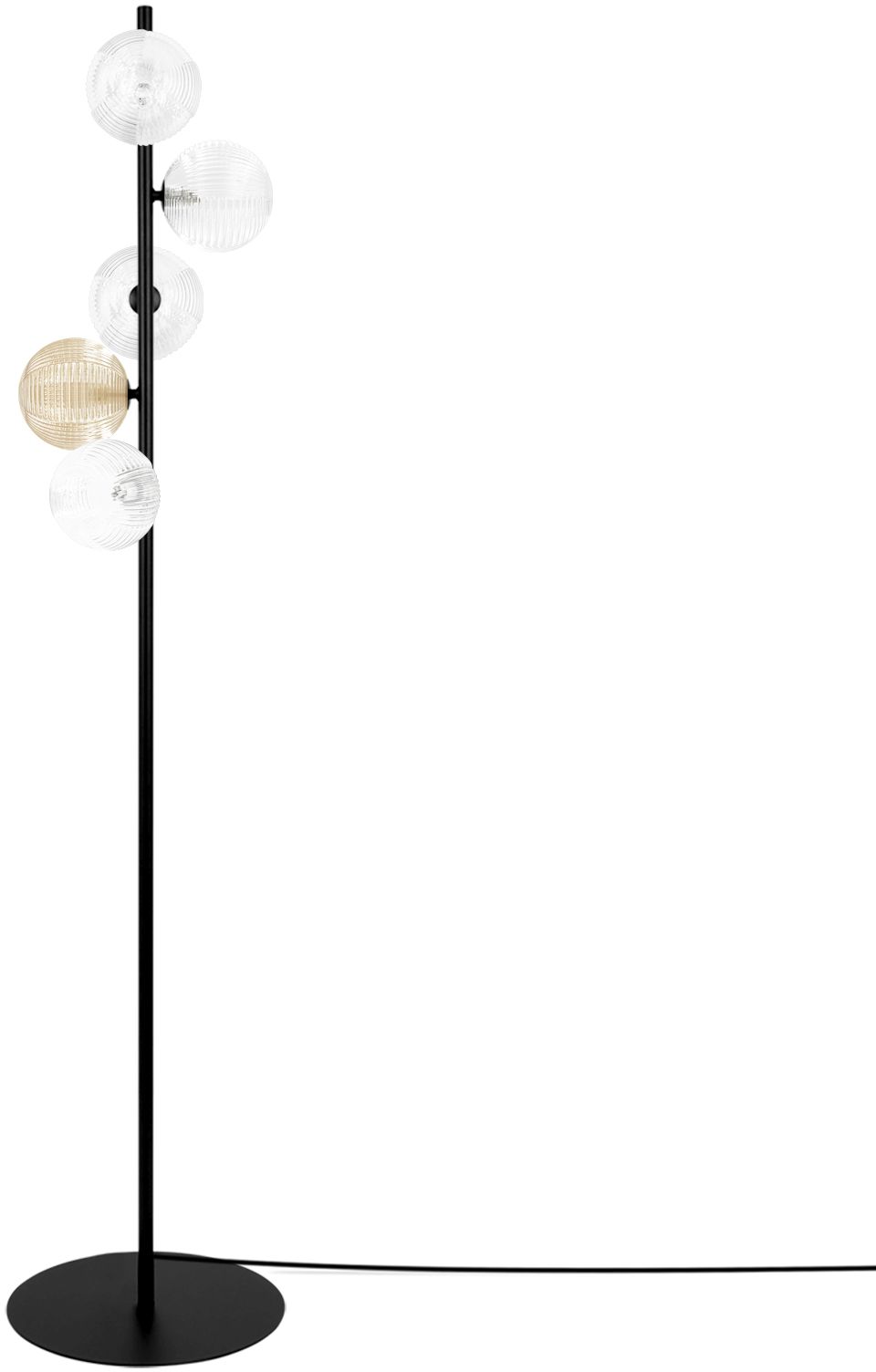 Kaja Saturno stojací lampa 5x10 W černá-průhledná-jantarová K-5698