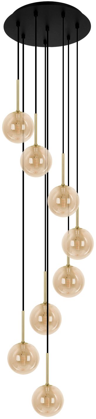 Kaja Galaxy závěsné svítidlo x10 W černá-zlatá-jantarová K-5562