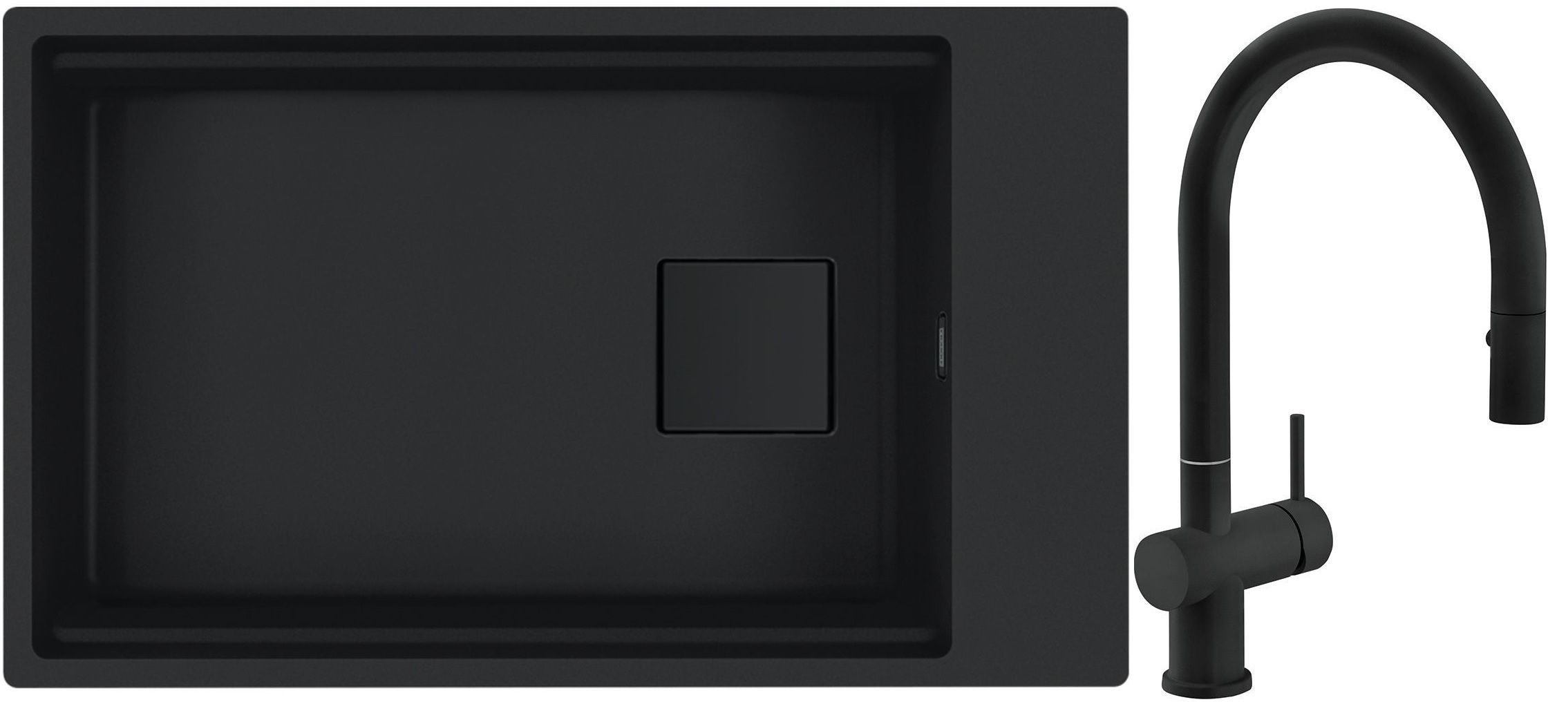 Sada granitový dřez Franke Kanon 125.0721.161, kuchyňská baterie Franke Active Neo 115.0653.404