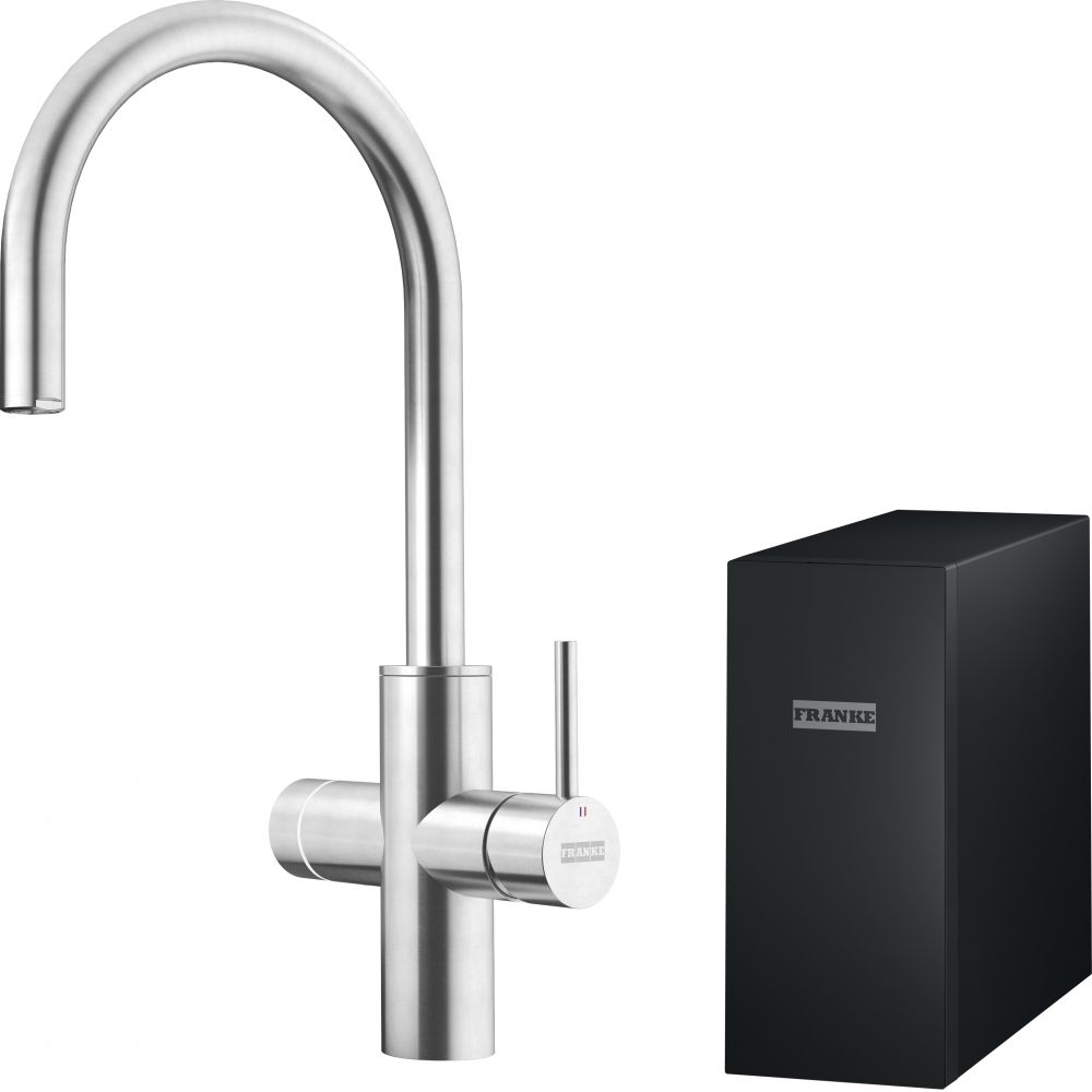 Franke Mythos Water Hub Sparkling kuchyňská baterie stojící ušlechtilá ocel 160.0708.955