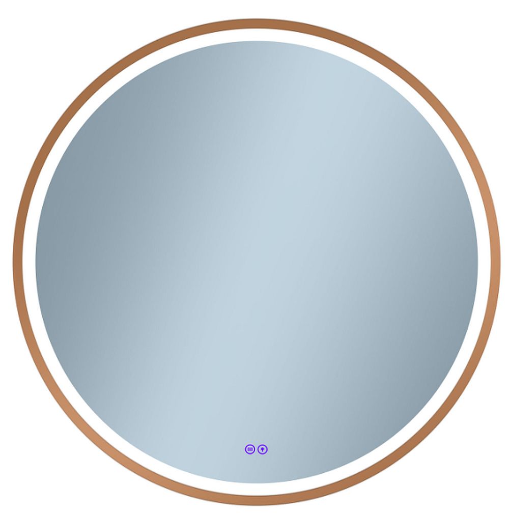 Venti Orion Red Gold zrcadlo 60x60 cm kulatý s osvětlením s vyhřívací podložkou 5905951180380