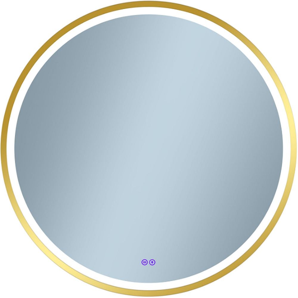 Venti Orion Gold zrcadlo 80x80 cm kulatý s osvětlením s vyhřívací podložkou zlatá 5905951180311
