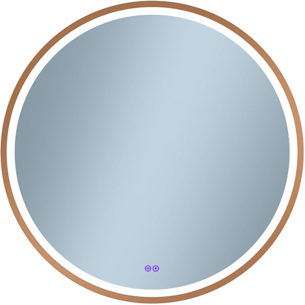 Venti Orion Red Gold zrcadlo 80x80 cm kulatý s osvětlením s vyhřívací podložkou 5905951180335