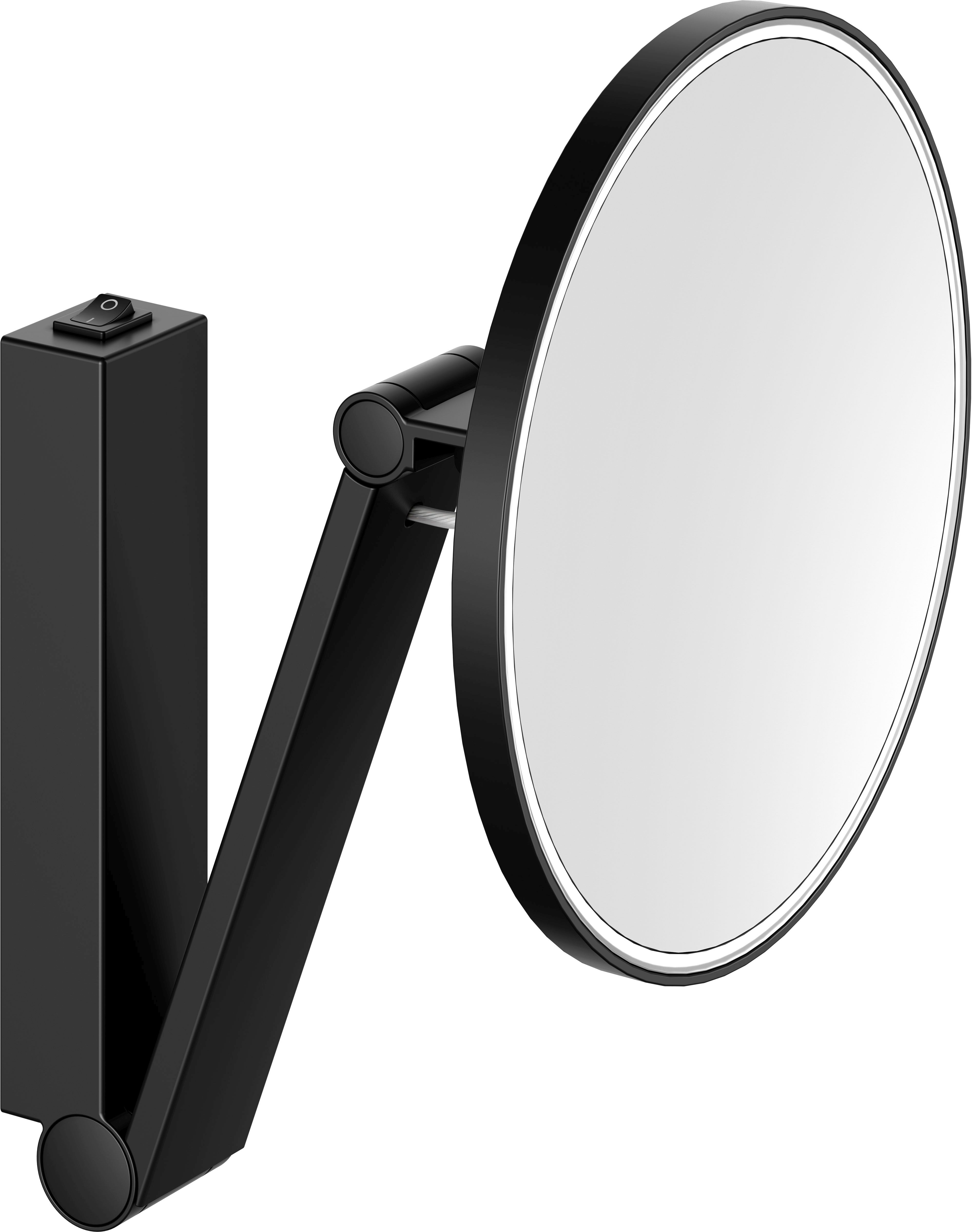 Keuco Cosmetic mirrors kosmetické zrcátko 21.2x31.8 cm kulaté s podsvícením černá 17612379004