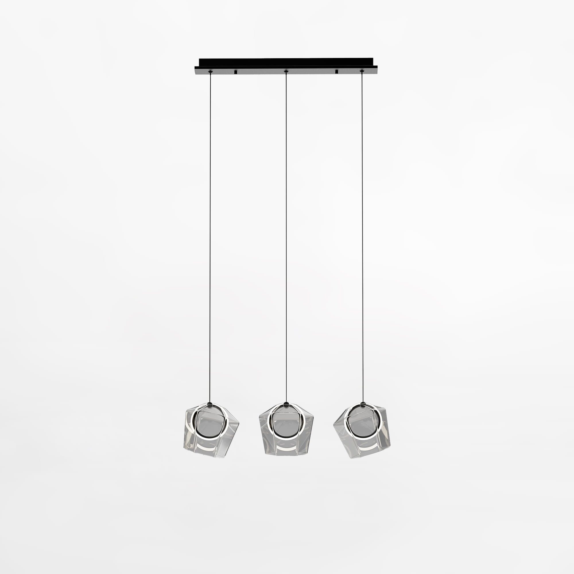 Zuma Line Colore závěsné svítidlo 3x6 W černá-průhledná MD3350B-3BL/C