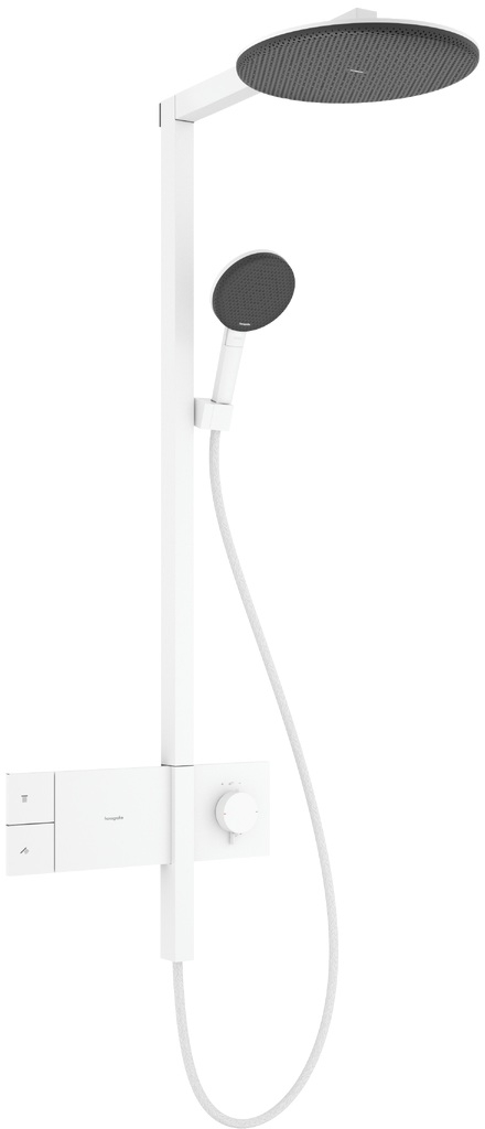 Hansgrohe Raindance Alive S sprchová sada na stěnu s termostatem s dešťovou sprchou bílá 24582700
