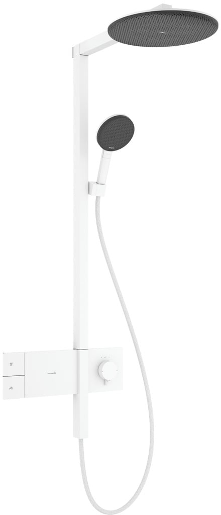 Hansgrohe Raindance Alive S sprchová sada na stěnu s termostatem s dešťovou sprchou bílá 24583700