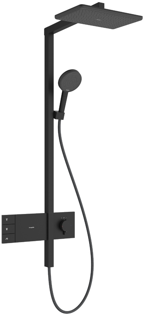 Hansgrohe Raindance Alive Q sprchová sada na stěnu s termostatem s dešťovou sprchou černá 24591670