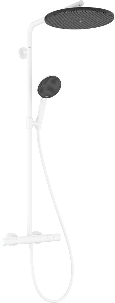Hansgrohe Raindance Alive S Puro sprchová sada na stěnu s termostatem s dešťovou sprchou bílá 24593700