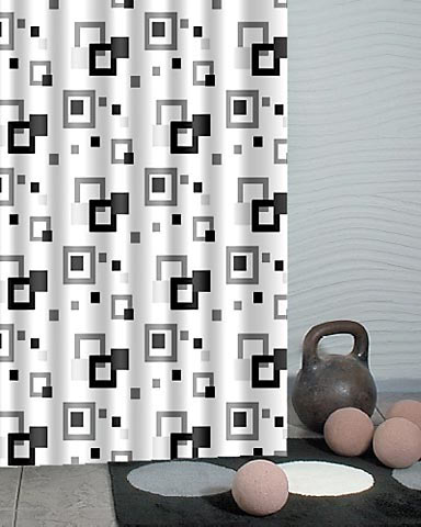 Duschy sprchový závěs 200x180 cm bílá-černá-šedá 623-50