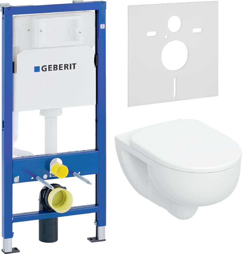 Sada WC mísa se sedátkem s pomalým sklápěním Geberit Selnova 503.083.00.1, podomítkový WC modul Geberit Duofix Basic 111.170.00.1, 156.050.00.1