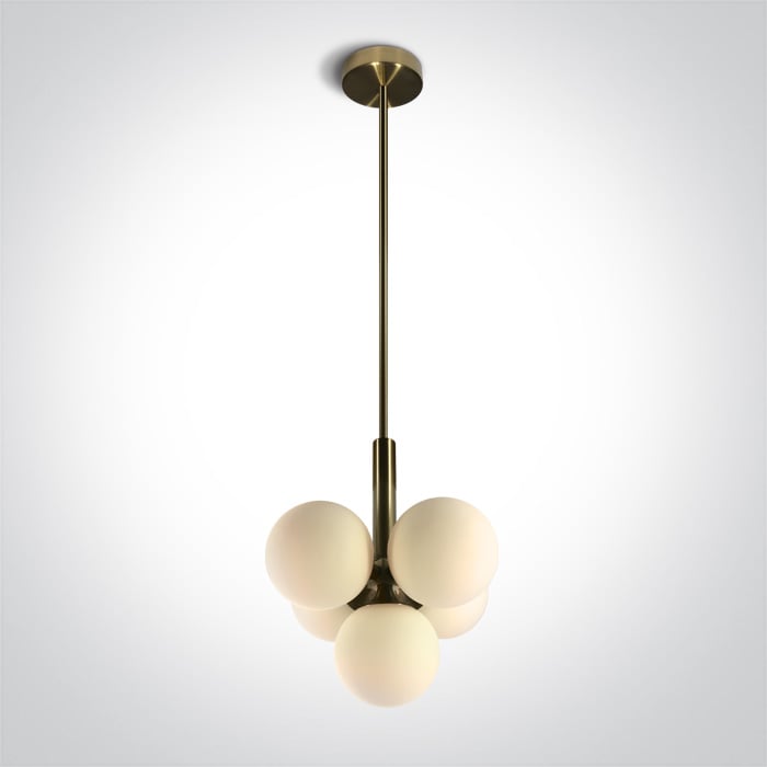 One Light Carla Z5 závěsné svítidlo 5x9 W mosaz 63116A/BBS