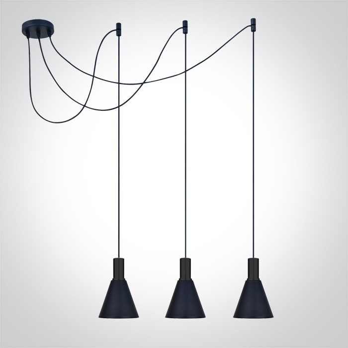 One Light Tala závěsné svítidlo 3x10 W černá 63122B/B