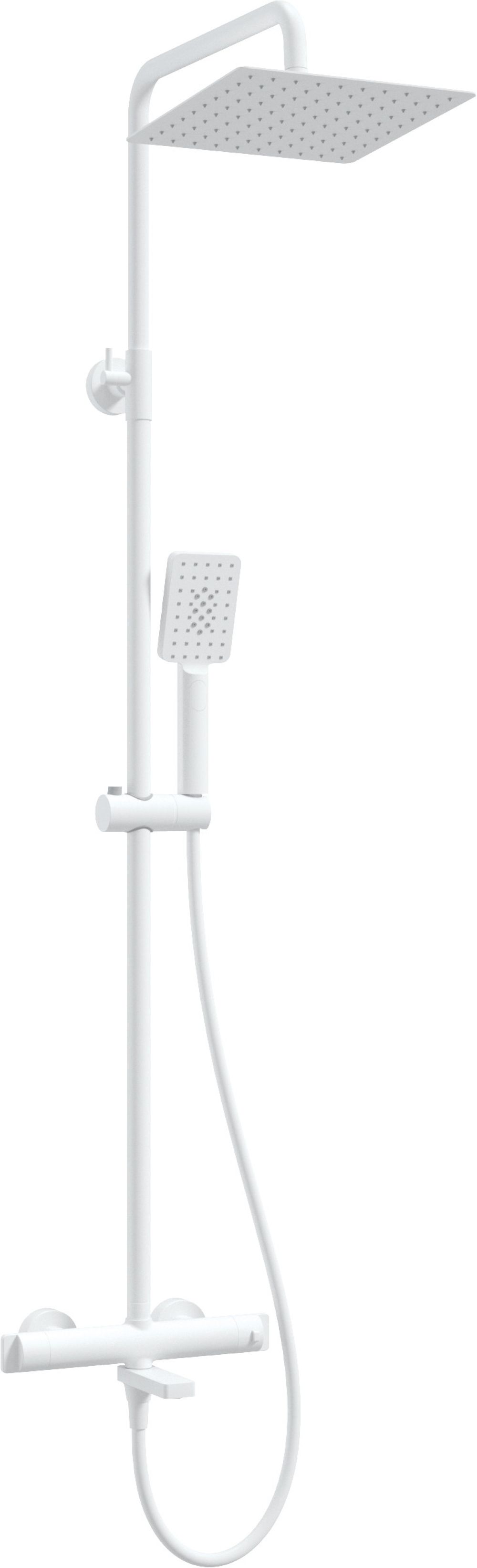 Deante Therm sprchová sada na stěnu s termostatem s dešťovou sprchou bílá NAC_A1HT