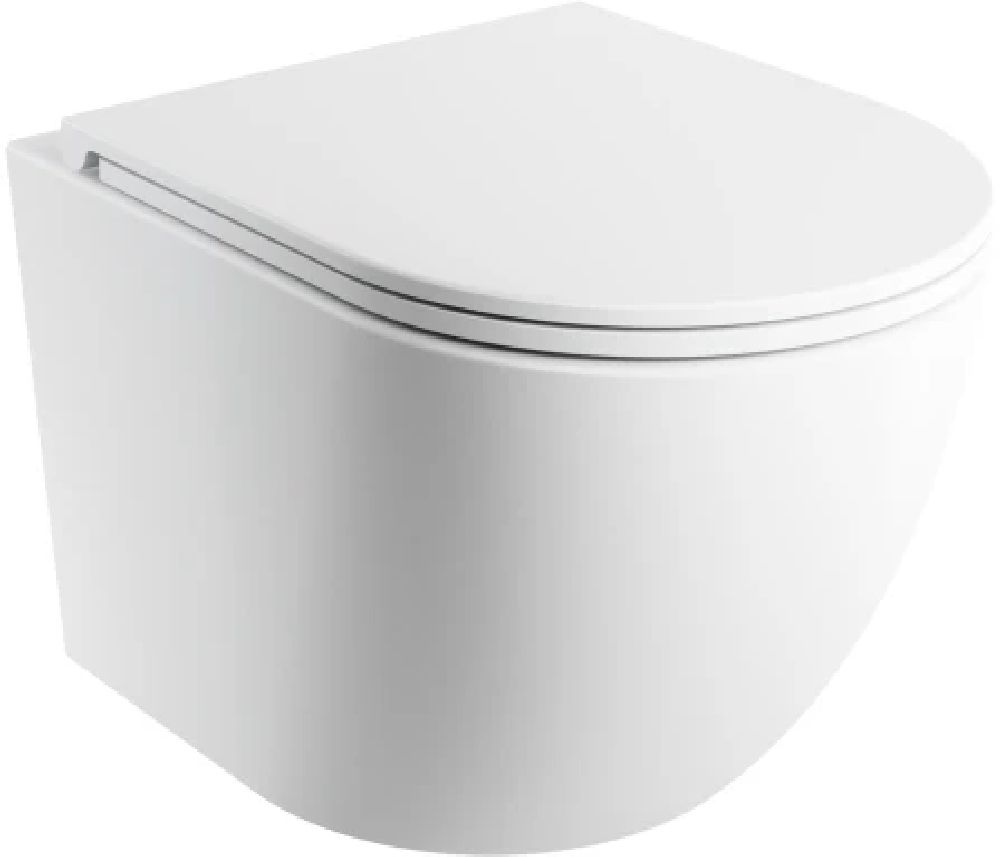 Omnires Ottawa wc mísa se sedátkem s pomalým sklápěním závěsná bez splachovacího kruhu s vírovým splachováním bílá mat OTTAWASPMWBM