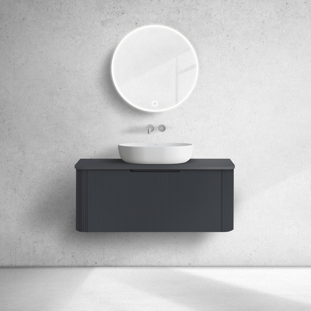 Oltens Hamnes skříňka 100x46x39 cm pod umyvadlo závěsná černá 60024300