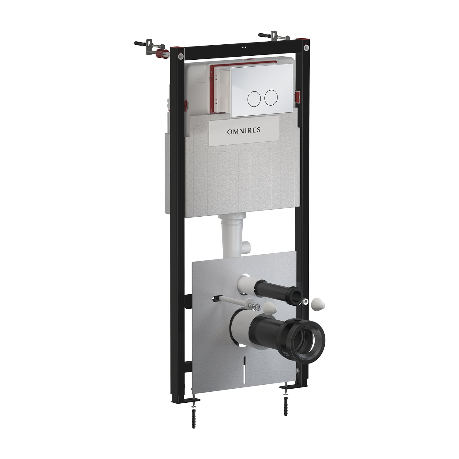 Omnires Eco Flush Set Strongframe + Minimal podomítkový wc modul se splachovacím tlačítkem pro závěsnou mísu STFWCECO1MRCR