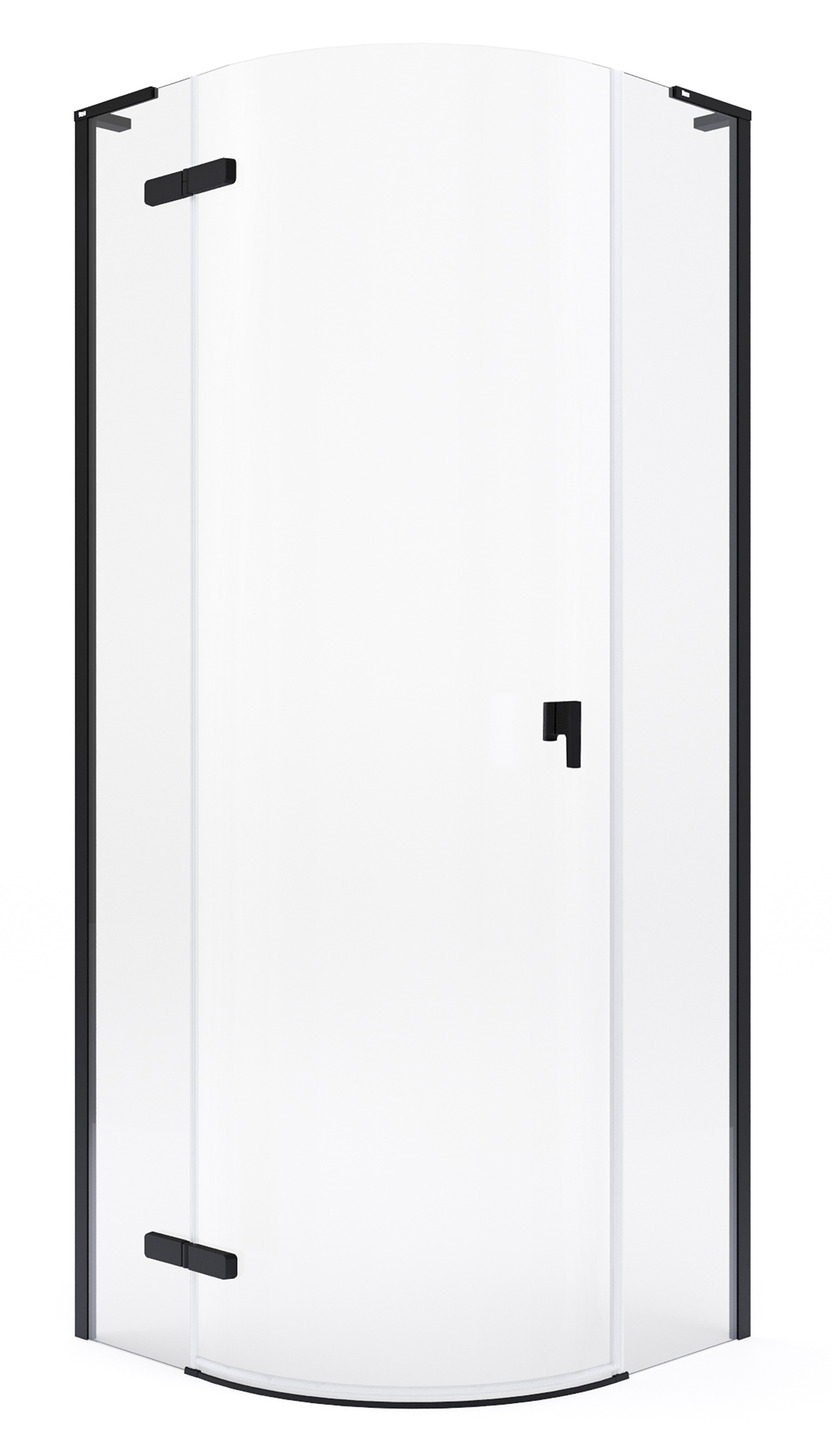 Roca Metropolis-N sprchový kout 80x80 cm půlkulatá černá matný/průhledné sklo AMP1008016M