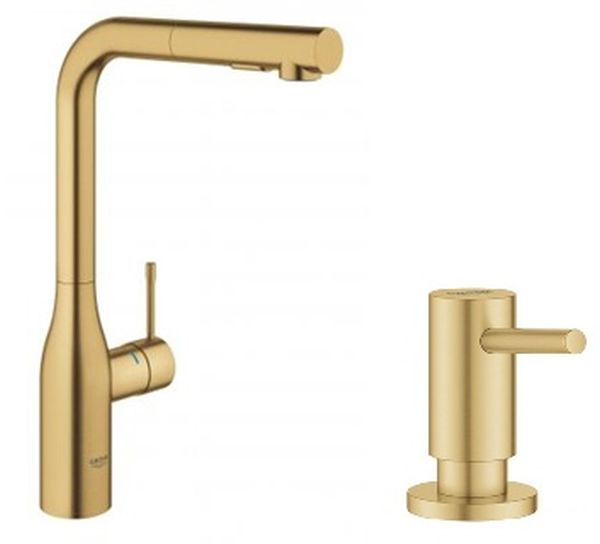 Sada kuchyňská baterie Grohe Essence 30270GN0, dávkovač tekutin Grohe Cosmopolitan 40535GN0