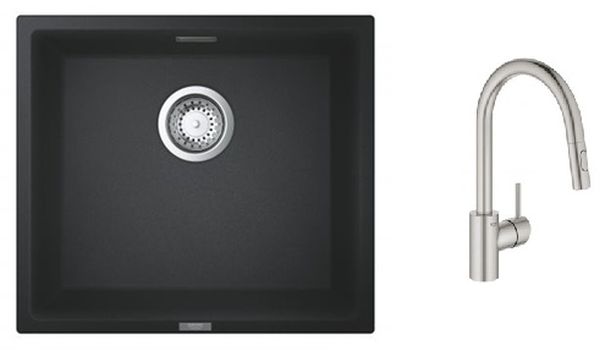 Sada kuchyňská baterie Grohe Concetto 31483DC2, granitový dřez Grohe K700 31653AP0