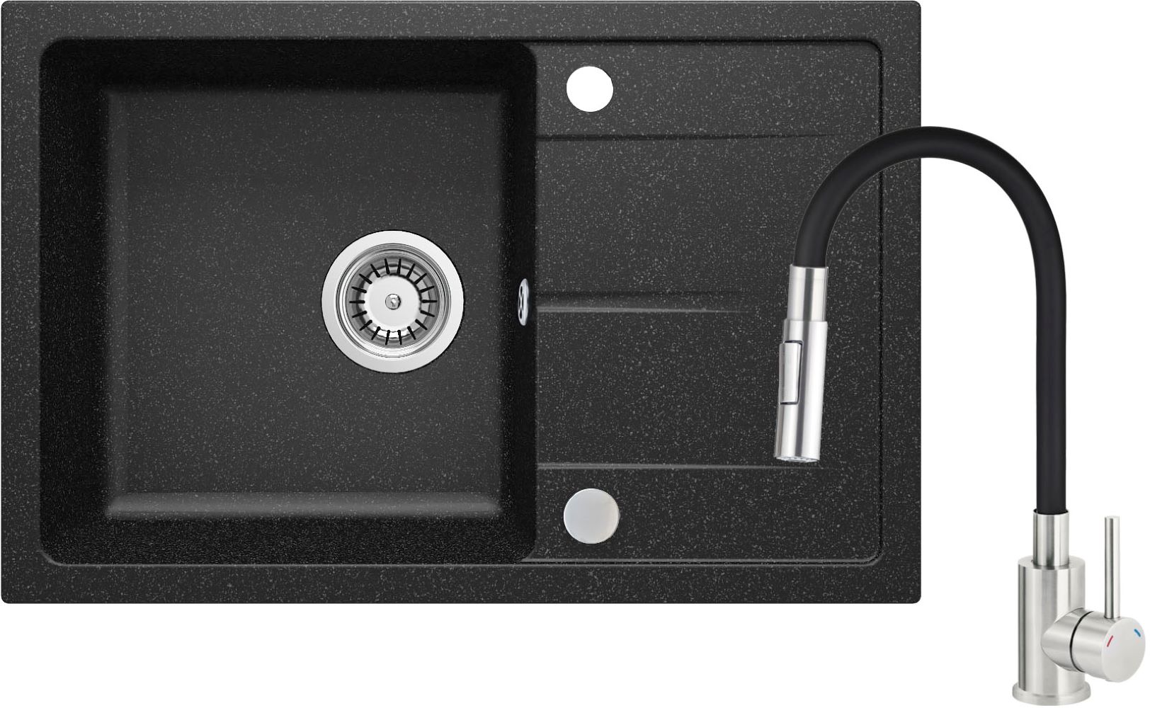Deante Leda dřezy s baterií grafitová/ocel ZRDG2113