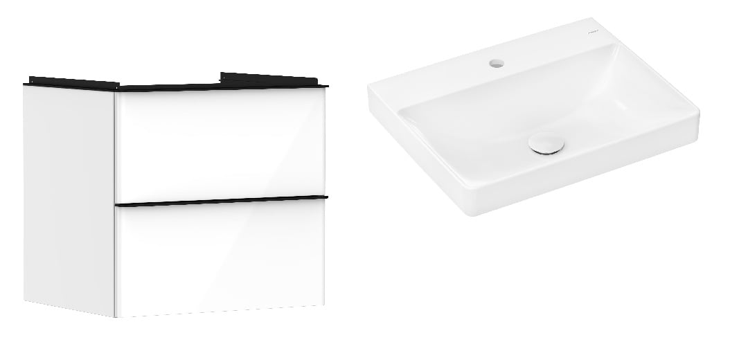 Sada skříňka Hansgrohe Xelu Q 54023670, umyvadlo Hansgrohe Xelu Q 61016450