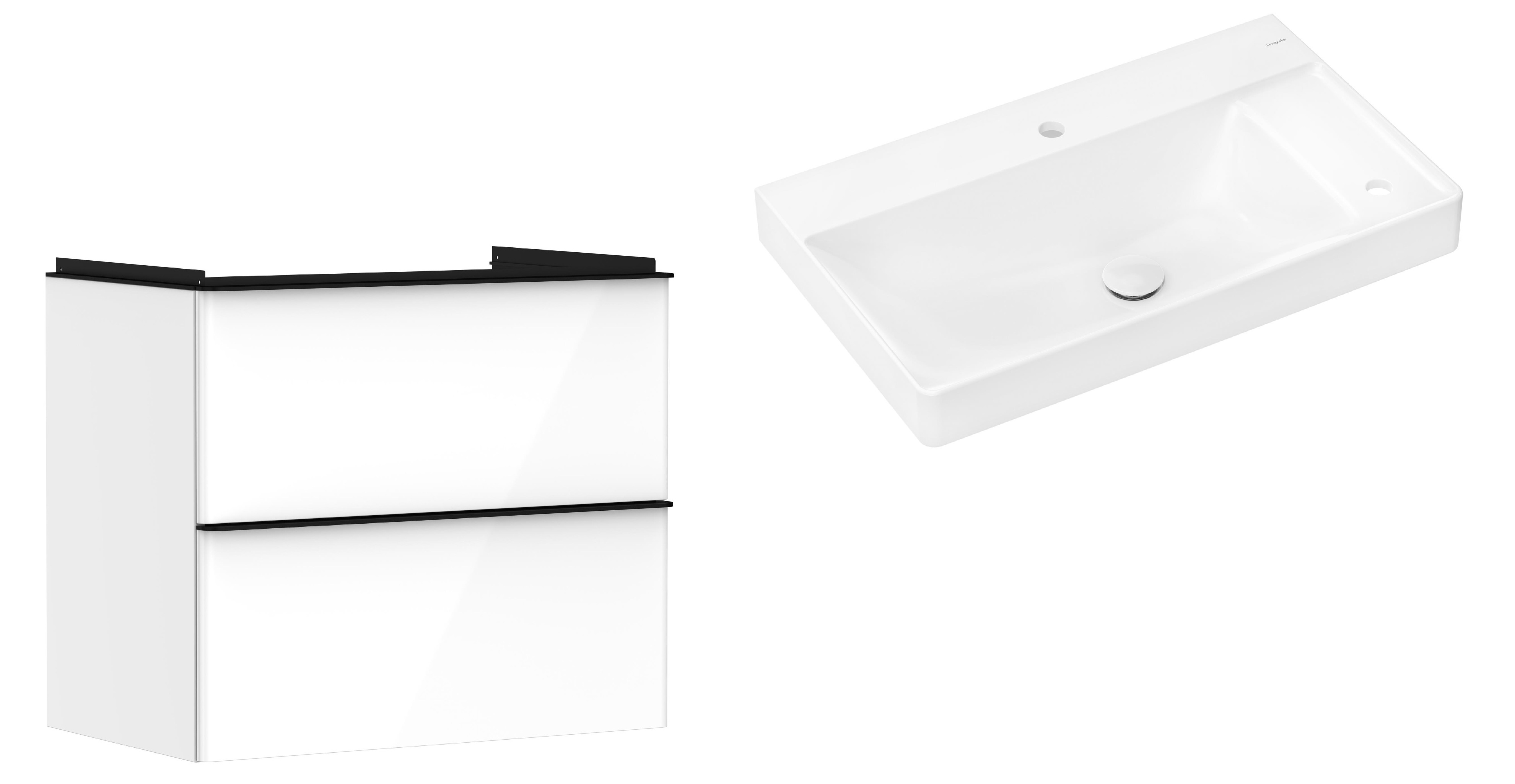 Sada skříňka Hansgrohe Xelu Q 54027670, umyvadlo Hansgrohe Xelu Q 61025450