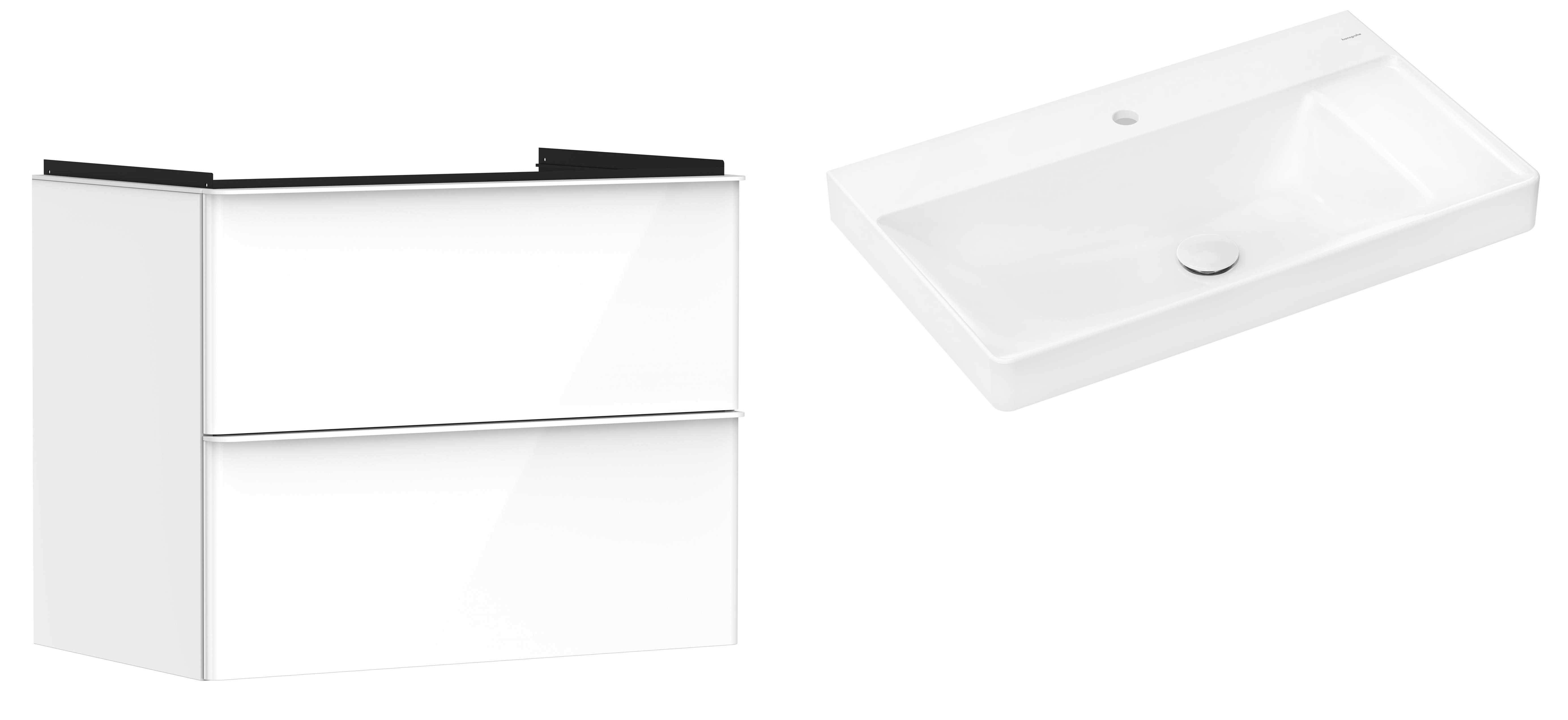 Sada skříňka Hansgrohe Xelu Q 54027700, umyvadlo Hansgrohe Xelu Q 61024450