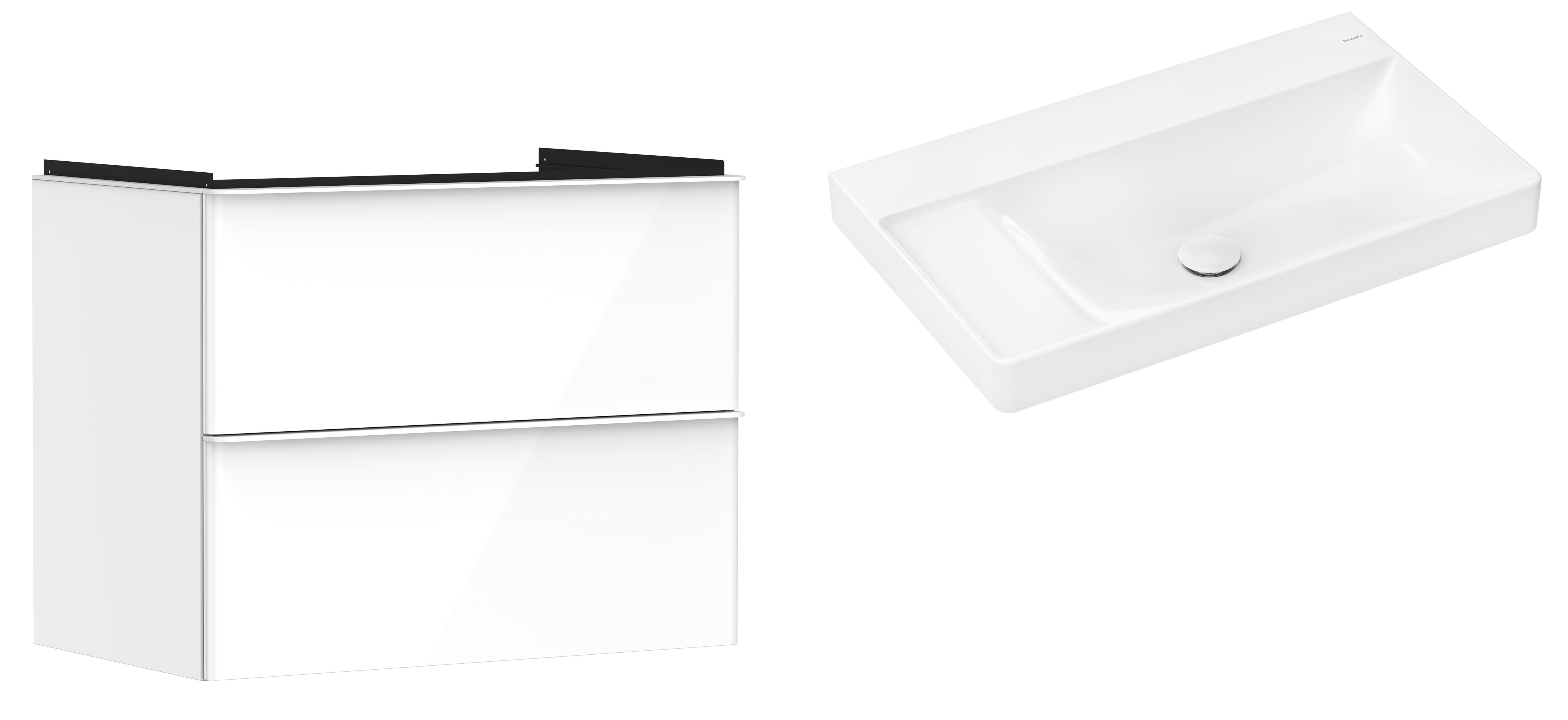 Sada skříňka Hansgrohe Xelu Q 54027700, umyvadlo Hansgrohe Xelu Q 61032450