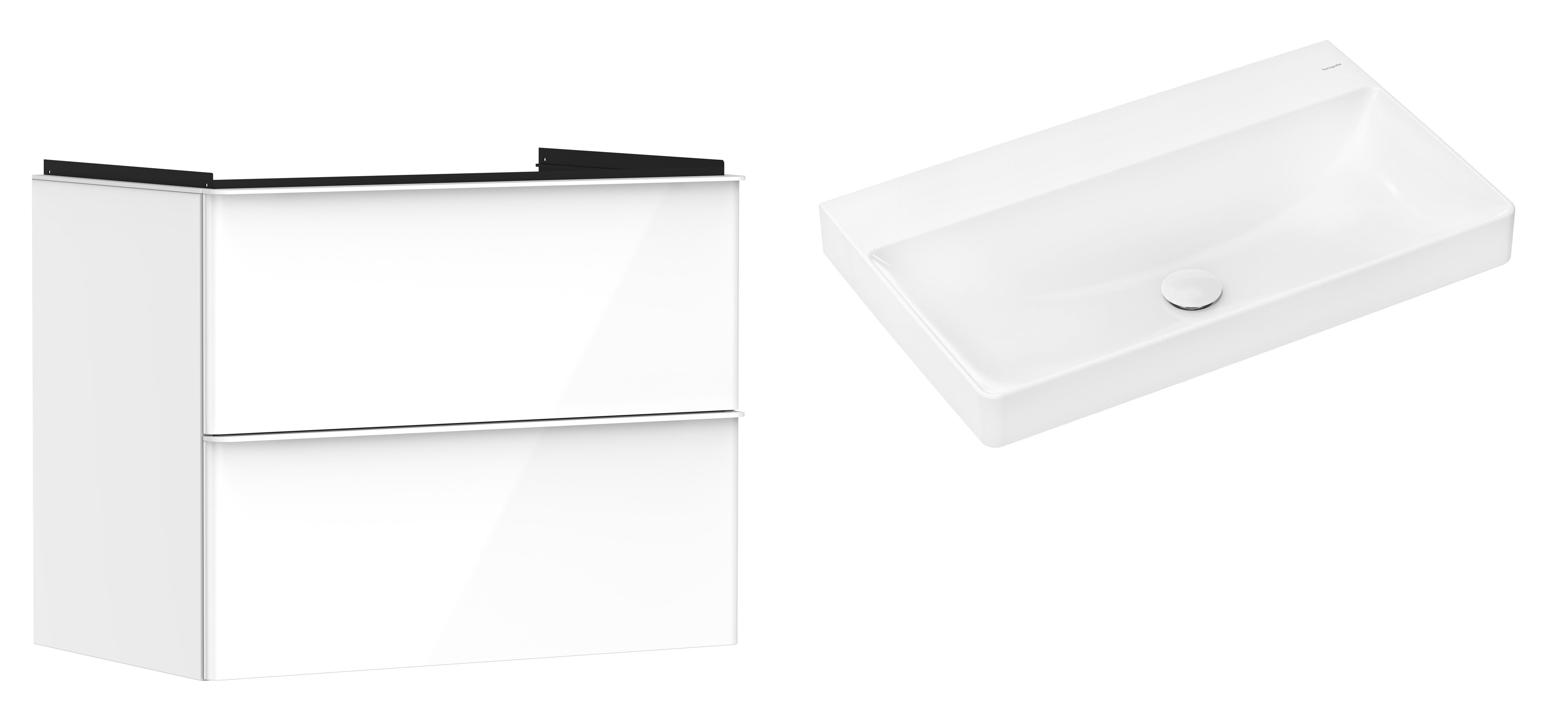 Sada skříňka Hansgrohe Xelu Q 54027700, umyvadlo Hansgrohe Xelu Q 61021450