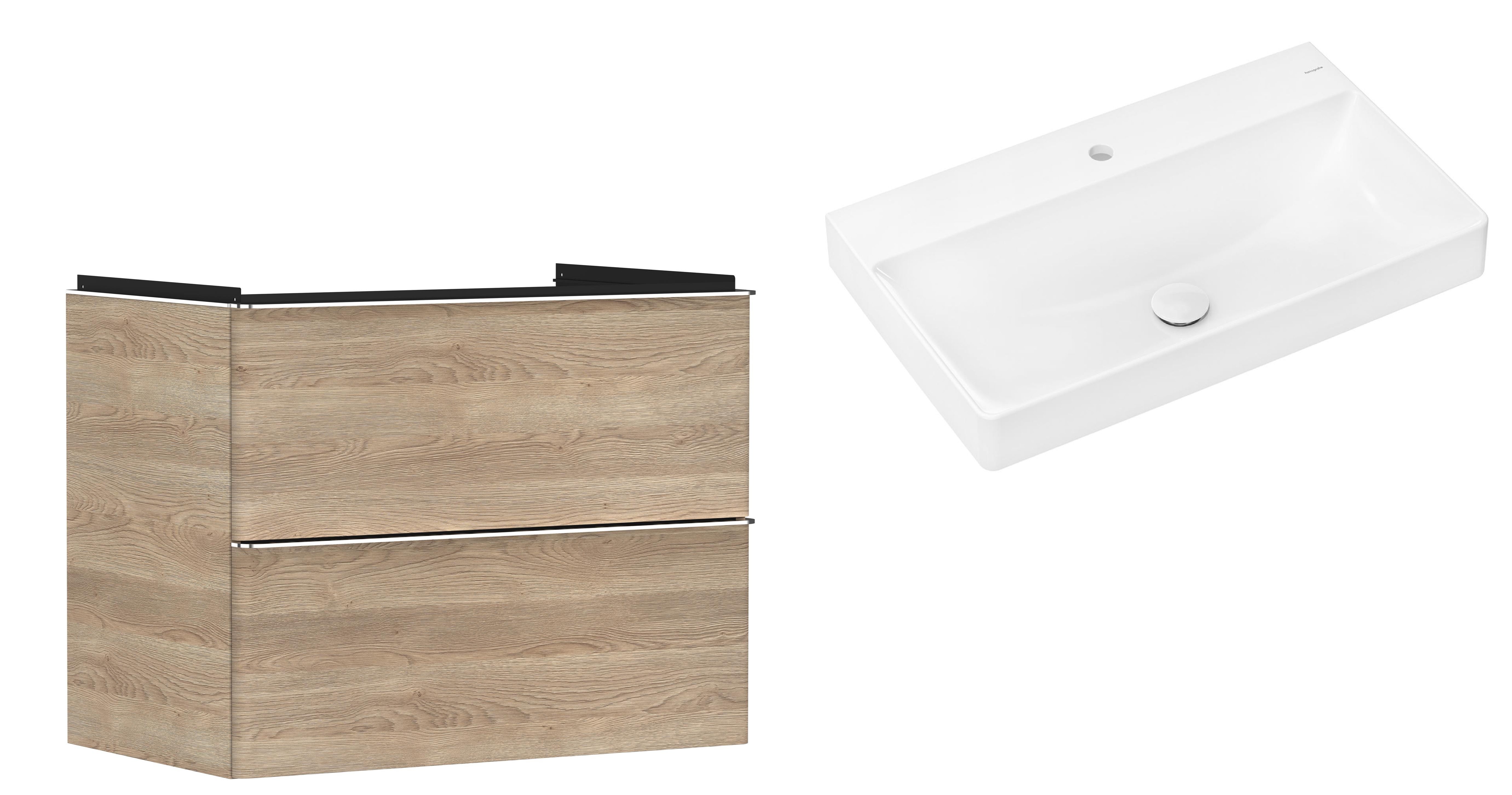 Sada skříňka Hansgrohe Xelu Q 54029000, umyvadlo Hansgrohe Xelu Q 61020450