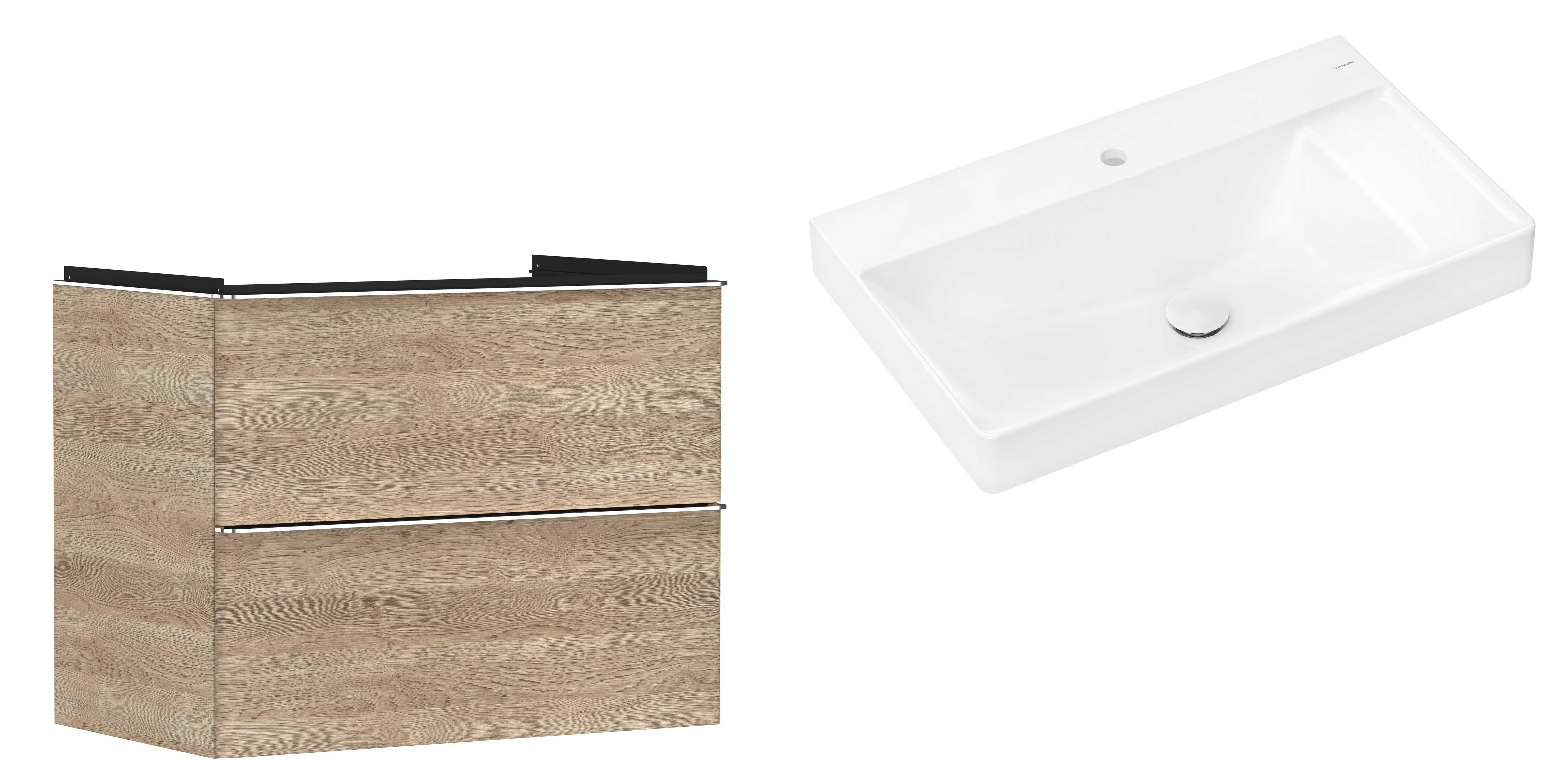 Sada skříňka Hansgrohe Xelu Q 54029000, umyvadlo Hansgrohe Xelu Q 61024450