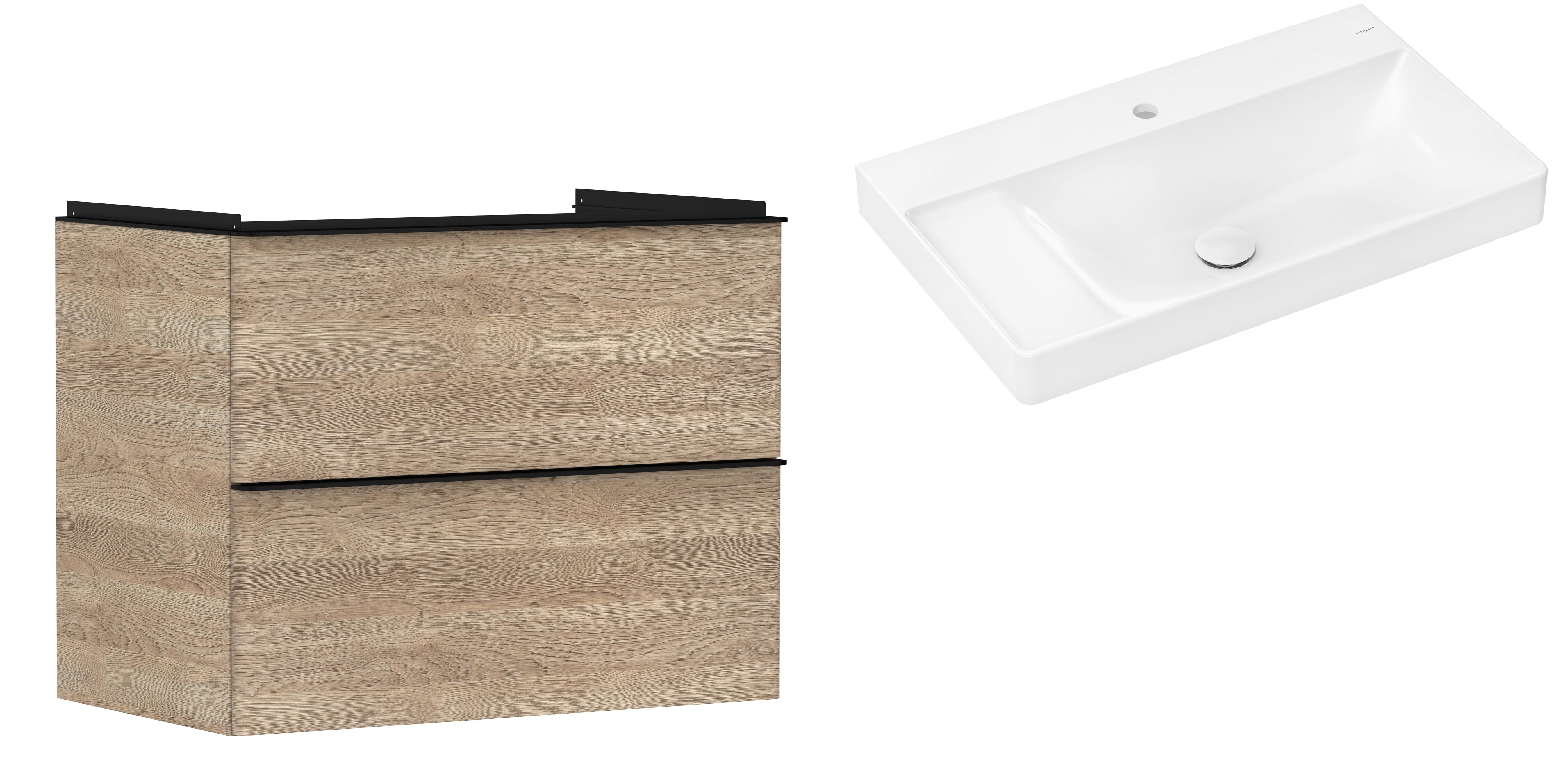 Sada skříňka Hansgrohe Xelu Q 54029670, umyvadlo Hansgrohe Xelu Q 61030450