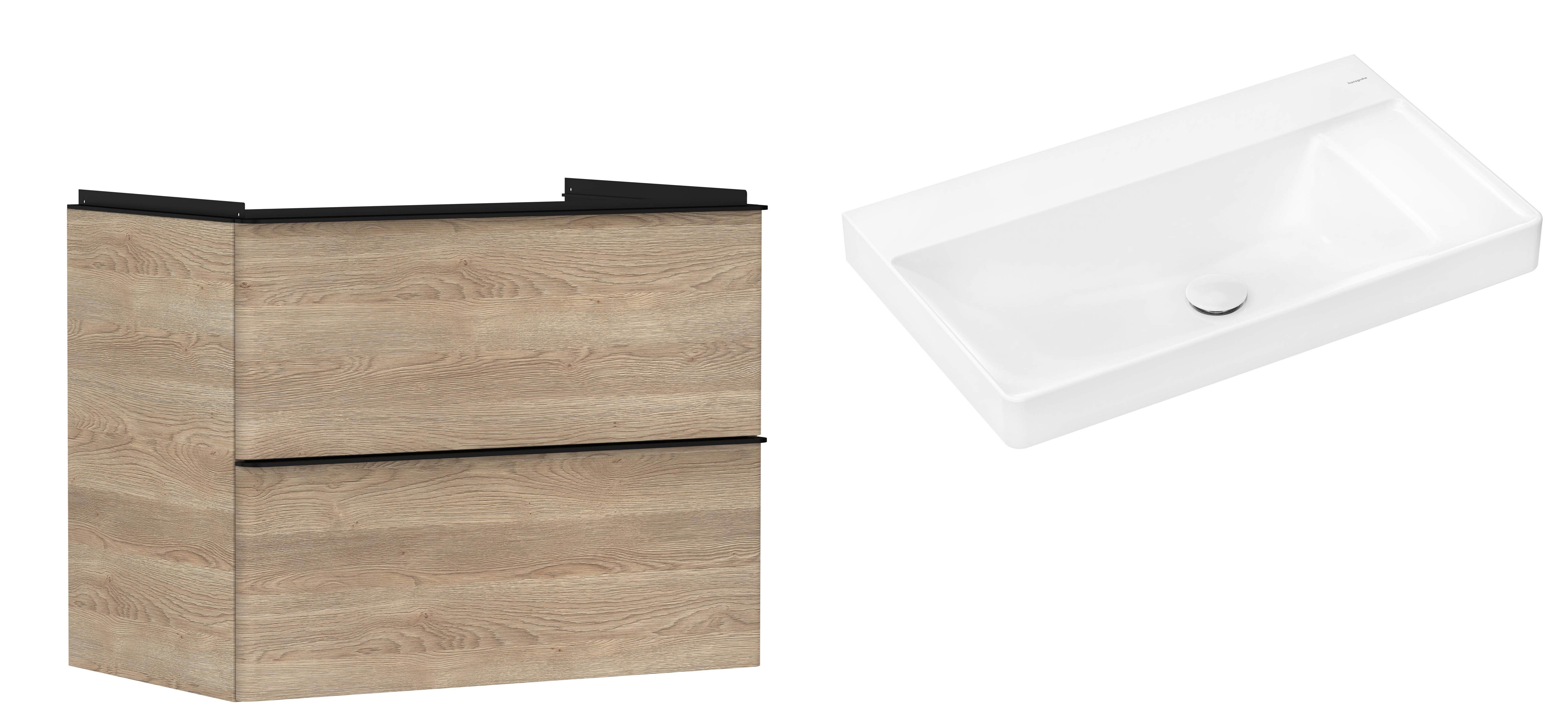 Sada skříňka Hansgrohe Xelu Q 54029670, umyvadlo Hansgrohe Xelu Q 61026450