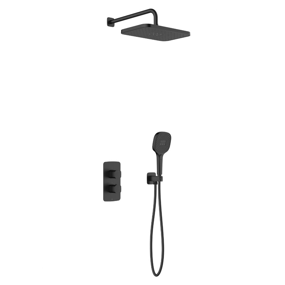 KFA Armatura Malaga sprchová sada pod omítku s termostatem s dešťovou sprchou černá 5759-501-81