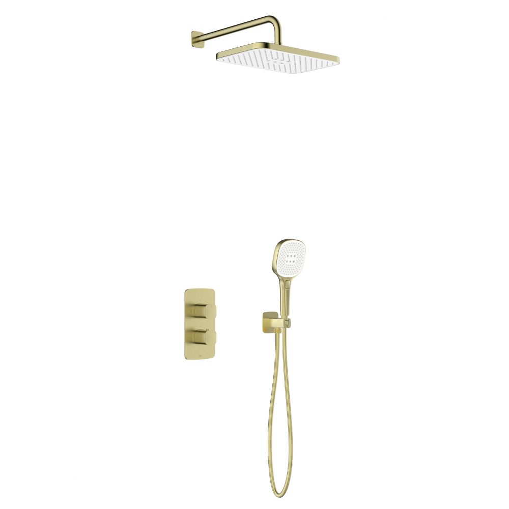 KFA Armatura Malaga sprchová sada pod omítku s termostatem s dešťovou sprchou zlatá 5759-501-31