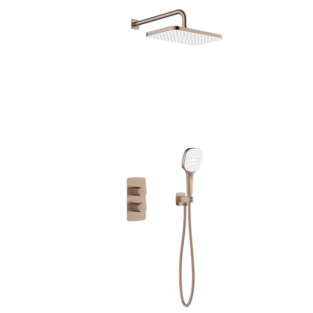 KFA Armatura Malaga sprchová sada pod omítku s termostatem s dešťovou sprchou měděná kartáčovaný 5759-501-34