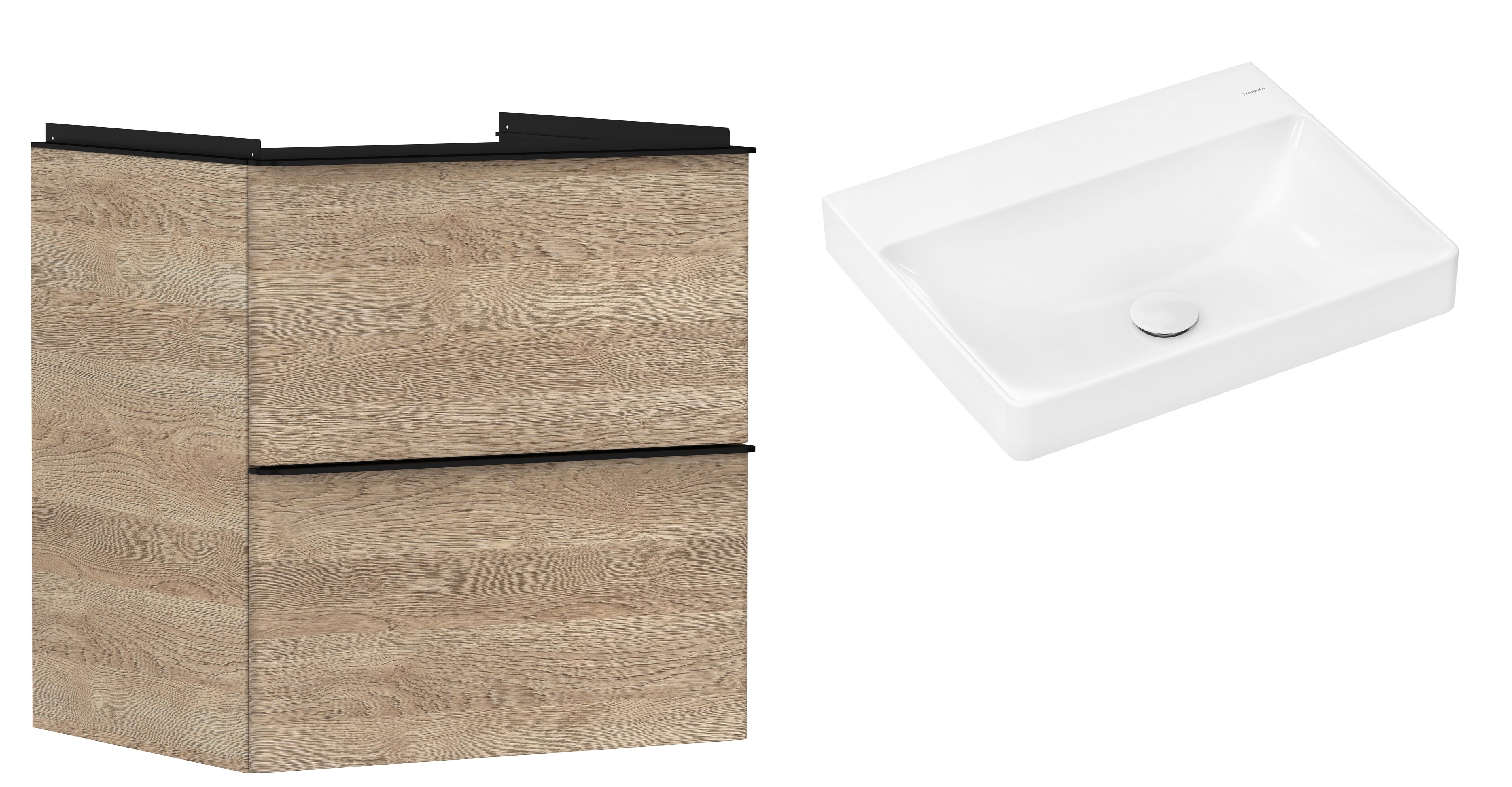 Sada skříňka Hansgrohe Xelu Q 54025670, umyvadlo Hansgrohe Xelu Q 61017450