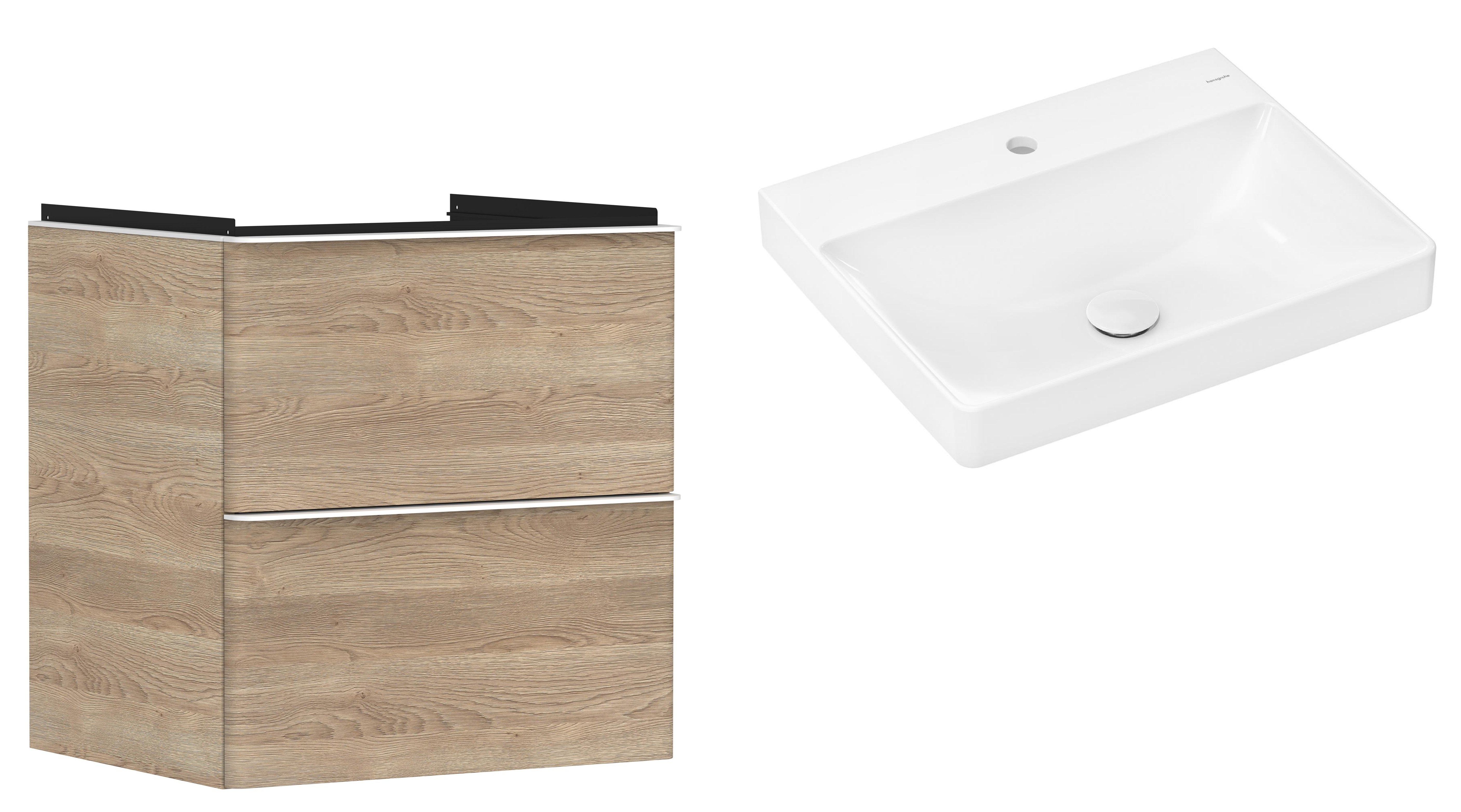 Sada skříňka Hansgrohe Xelu Q 54025700, umyvadlo Hansgrohe Xelu Q 61016450