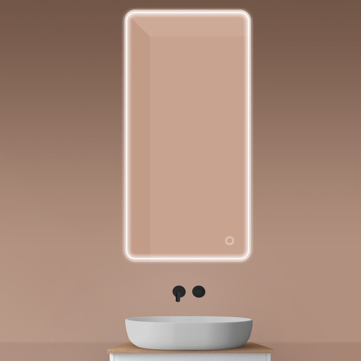 Oltens Nordlis zrcadlo 60x120 cm obdélníkový s osvětlením s vyhřívací podložkou 64118000