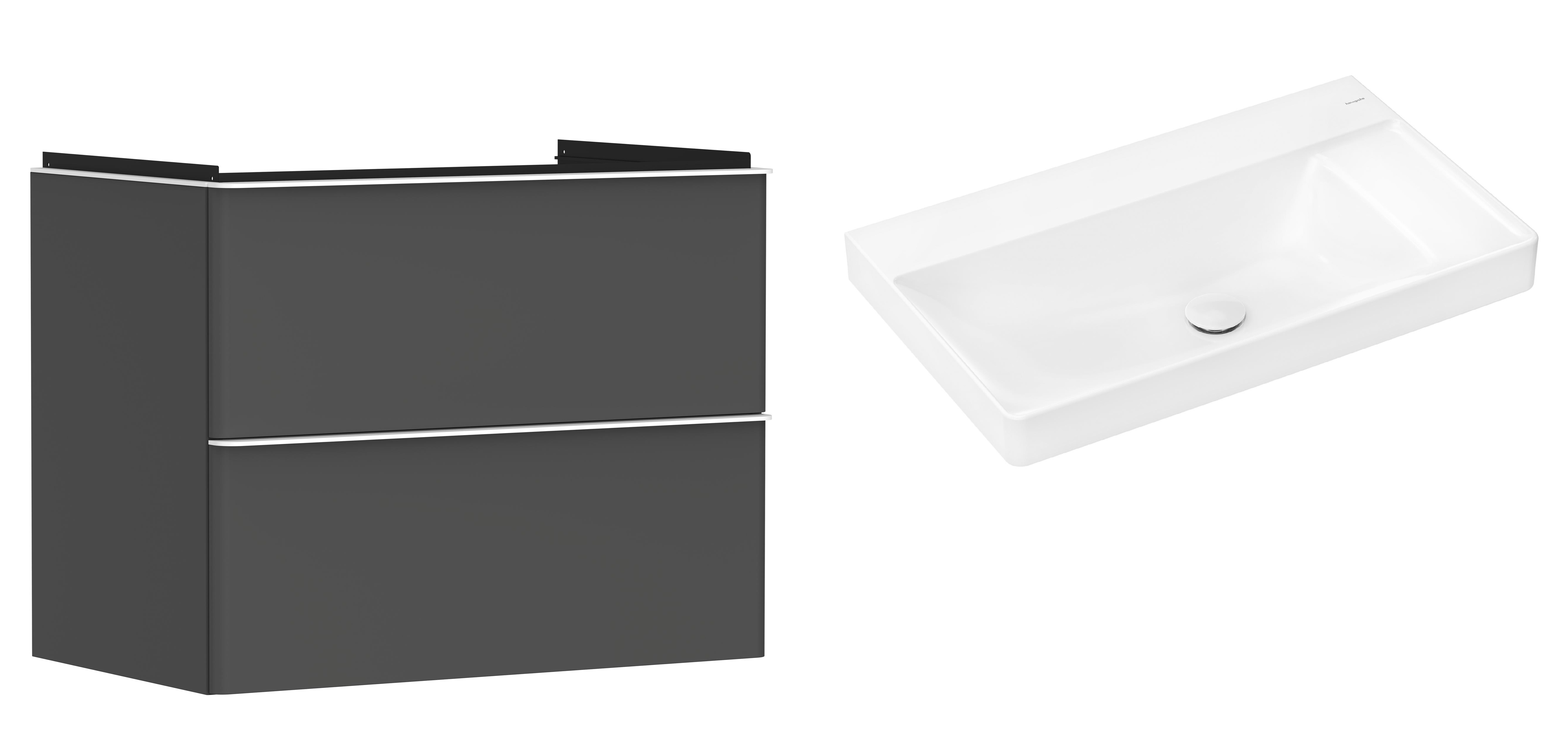 Sada skříňka Hansgrohe Xelu Q 54028700, umyvadlo Hansgrohe Xelu Q 61026450