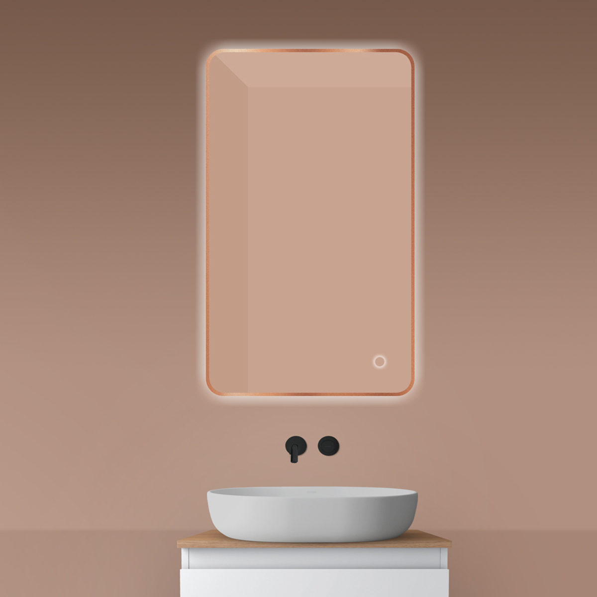 Oltens Nordlis zrcadlo 60x100 cm obdélníkový s osvětlením s vyhřívací podložkou 64120610