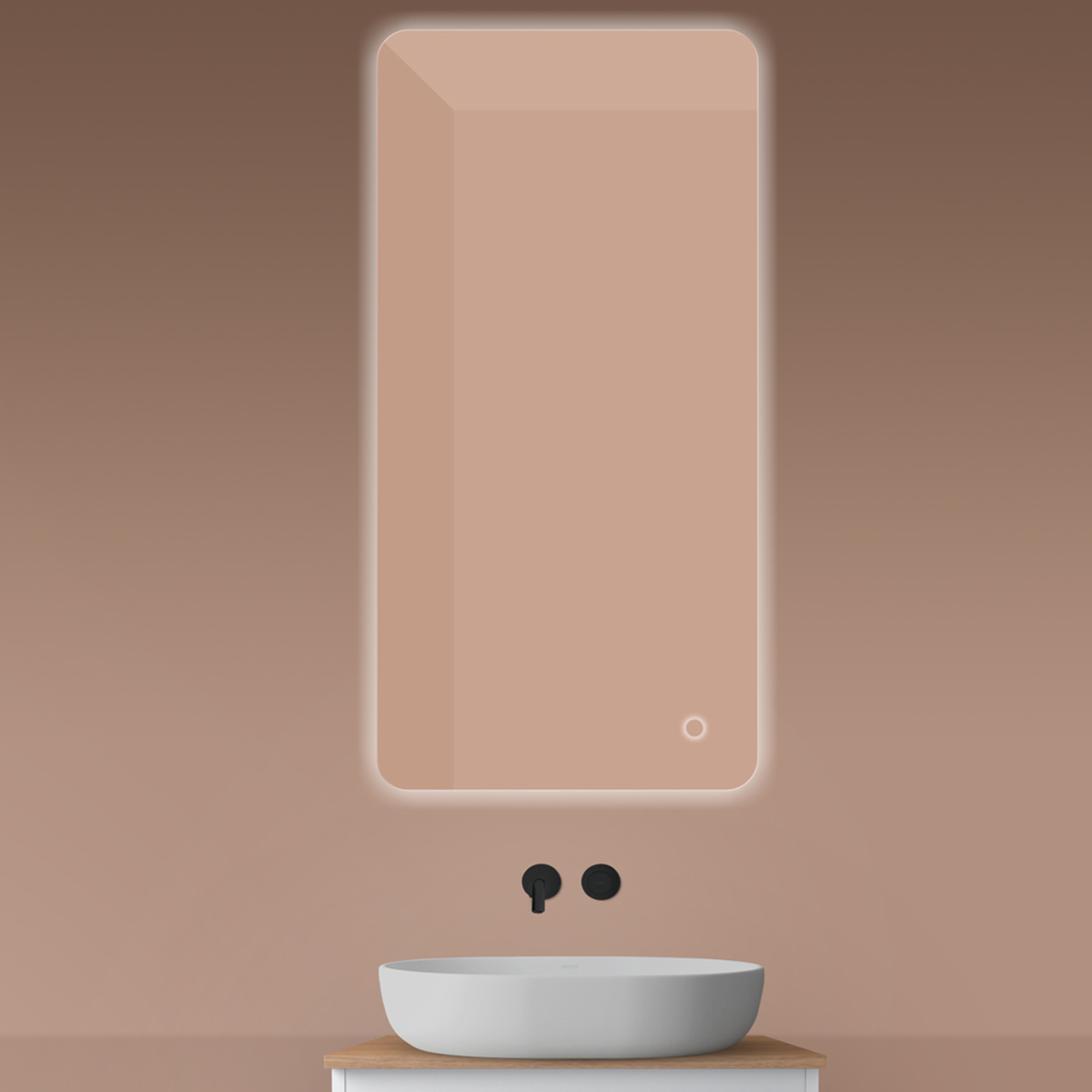 Oltens Nordlis zrcadlo 60x120 cm obdélníkový s osvětlením s vyhřívací podložkou 64121000