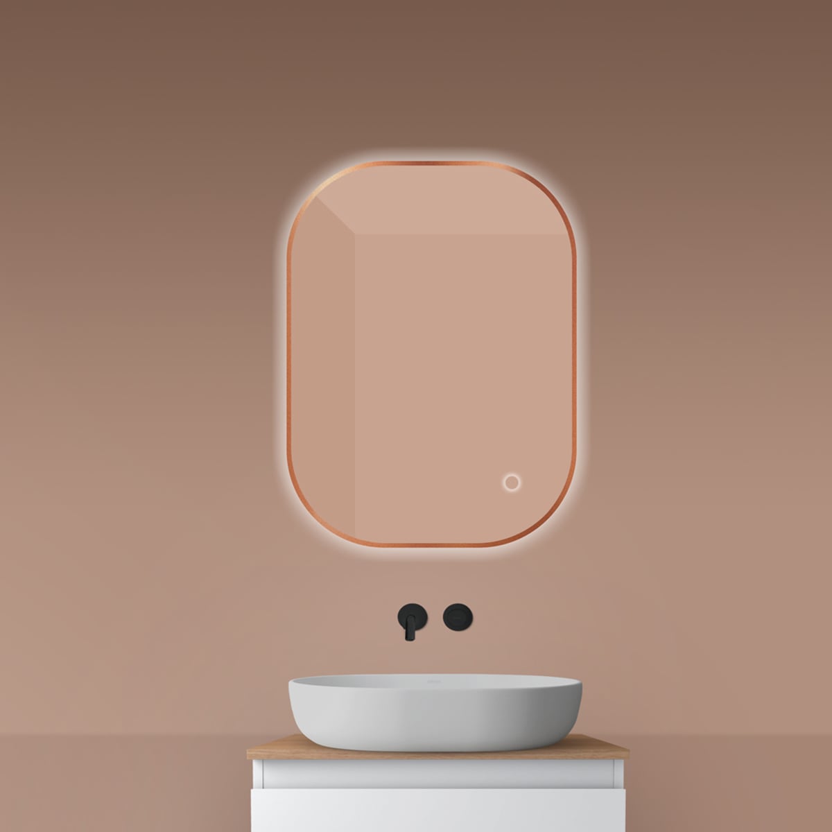 Oltens Nordlis zrcadlo 60x80 cm obdélníkový s osvětlením s vyhřívací podložkou 64126610