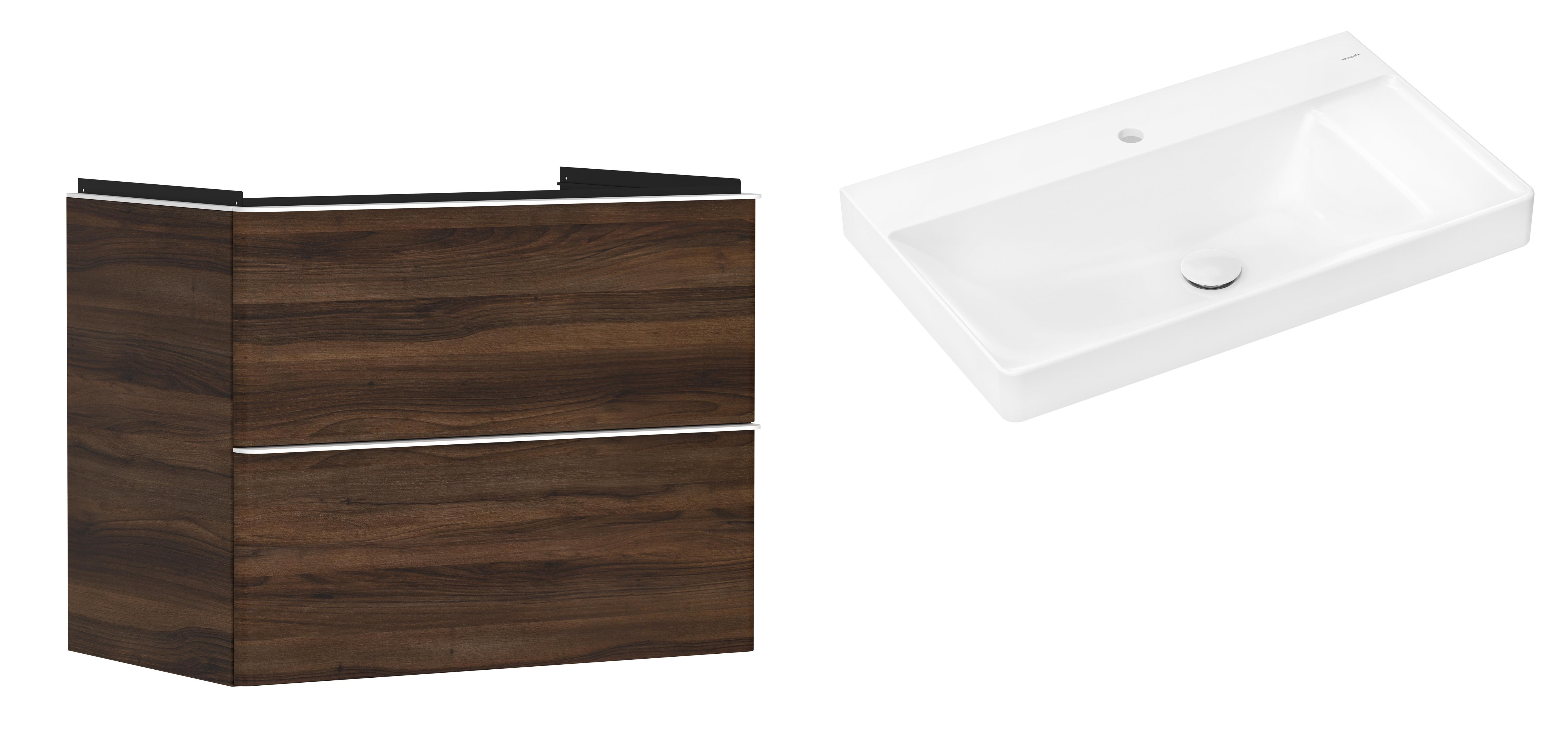 Sada skříňka Hansgrohe Xelu Q 54030700, umyvadlo Hansgrohe Xelu Q 61024450