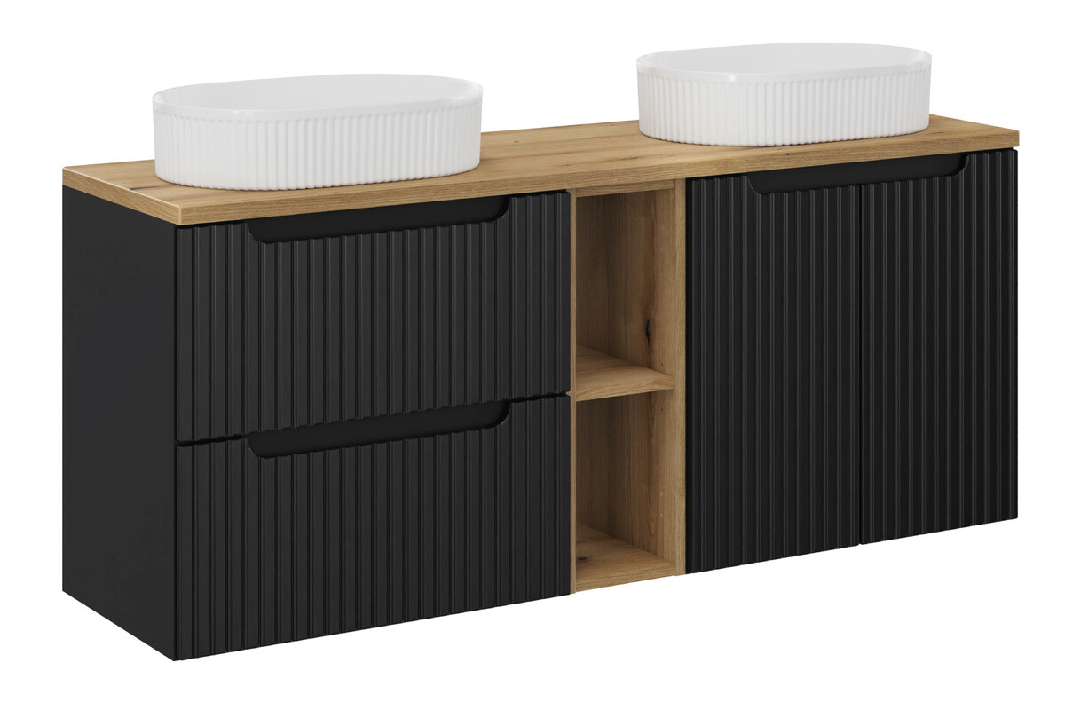Sada skříňka Comad Nova Black NOVA BLACK D2 82-60-2S, skříňka Comad Nova Black NOVA BLACK D2 82-60-2D, BEYOND 5 WHITE ( E-6564 ), NOVA OAK 81-20-39, NOVA OAK A 89-140