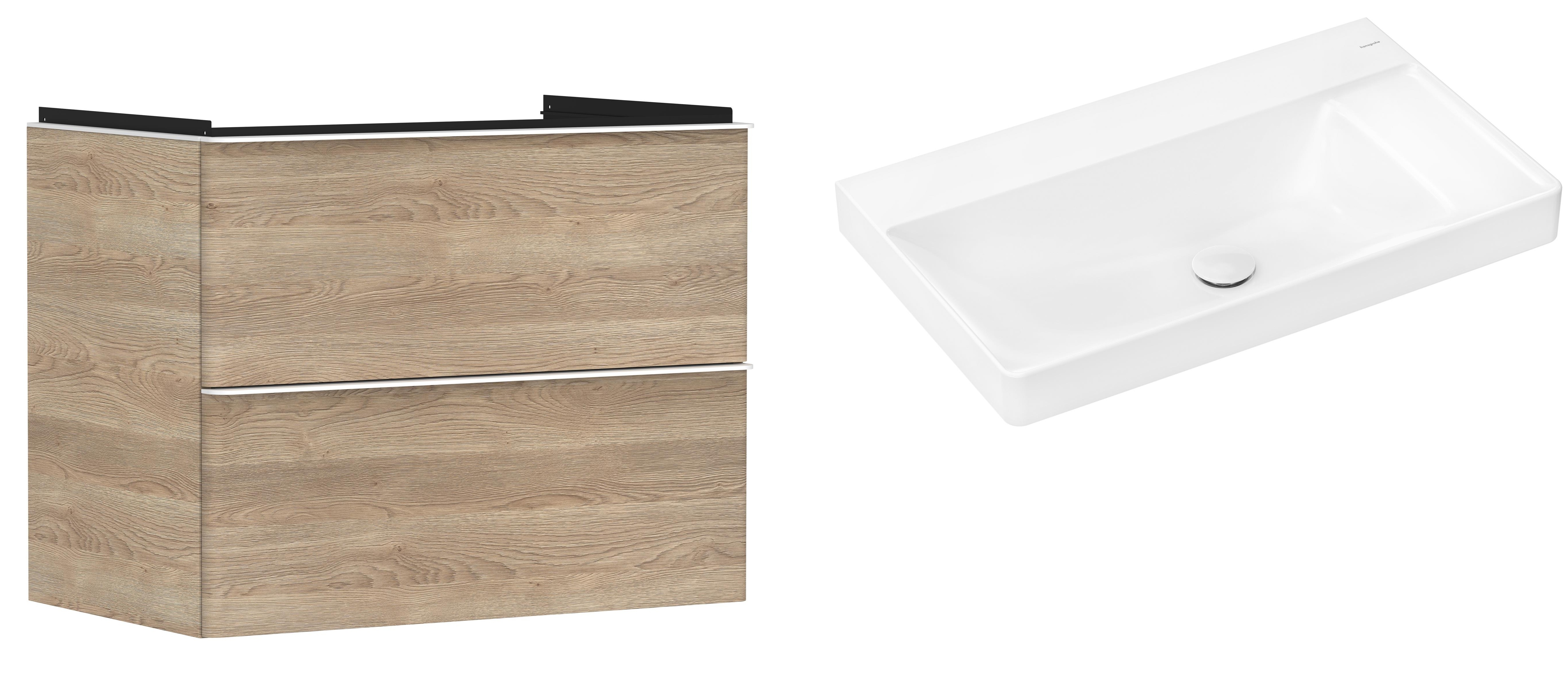 Sada skříňka Hansgrohe Xelu Q 54029700, umyvadlo Hansgrohe Xelu Q 61026450
