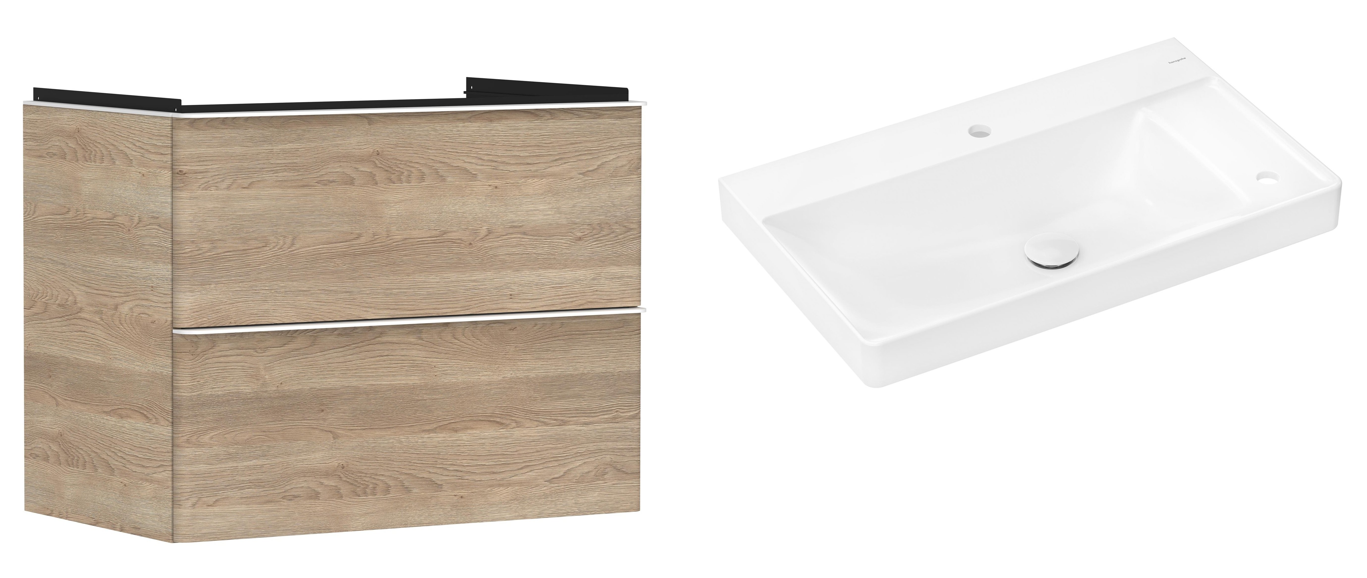 Sada skříňka Hansgrohe Xelu Q 54029700, umyvadlo Hansgrohe Xelu Q 61025450