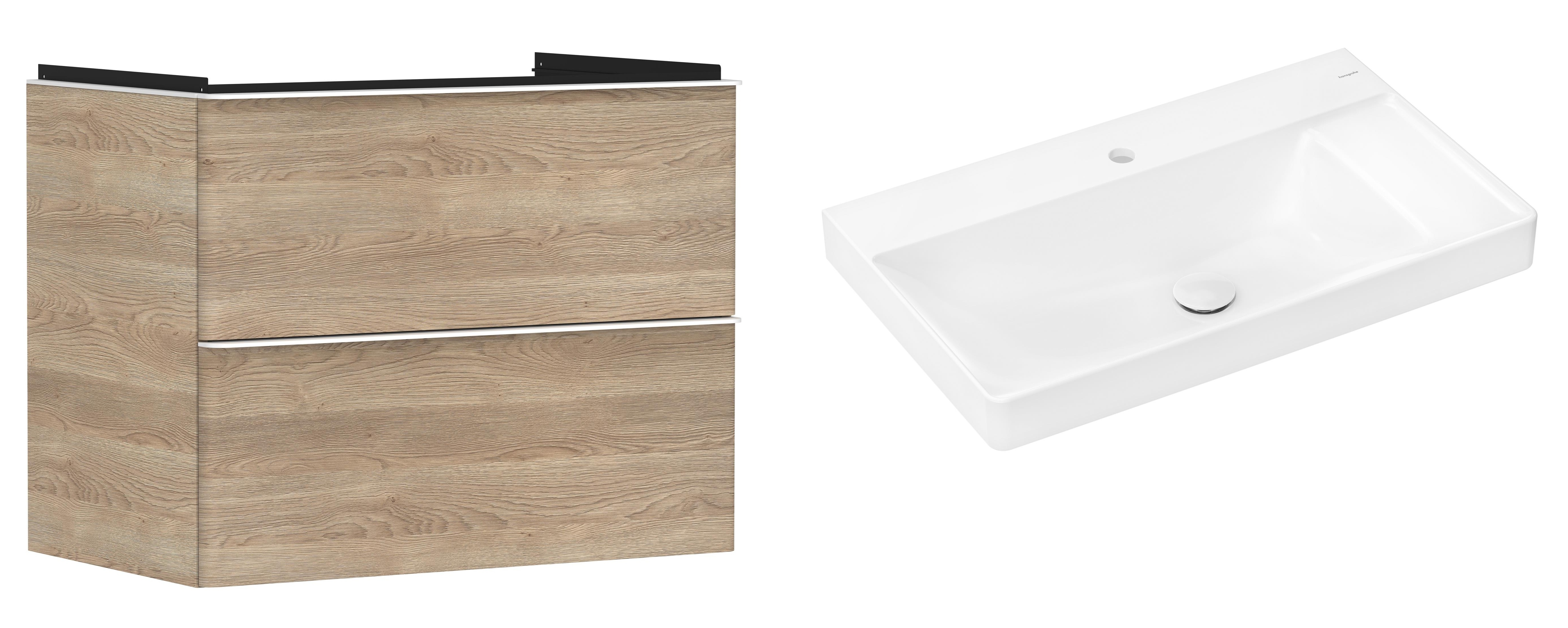 Sada skříňka Hansgrohe Xelu Q 54029700, umyvadlo Hansgrohe Xelu Q 61024450